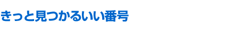 きっと見つかるいい番号